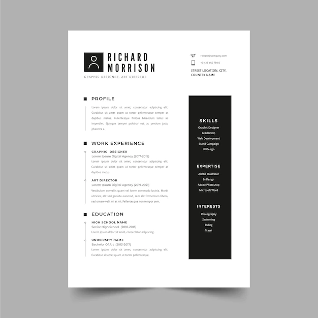 Free Vector | Minimalist cv template