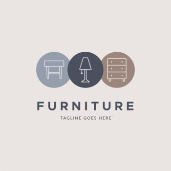 Free Vector | Minimalist furniture logo template with illustration