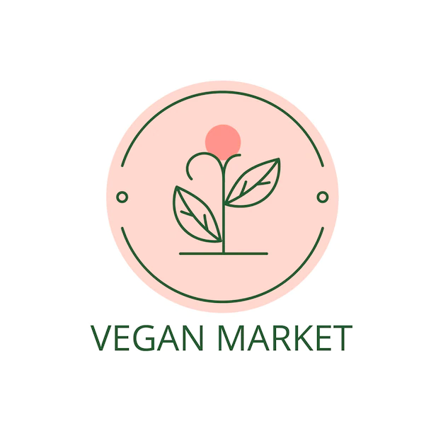 Free Vector | Minimalist vegan market circle logo