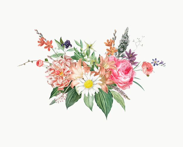Free Vector | Mixed flower bouquet