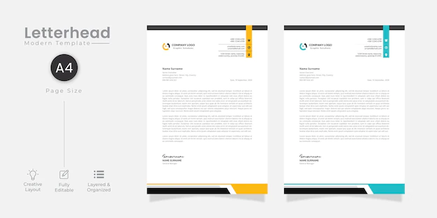 Free Vector | Modern business letterhead template free