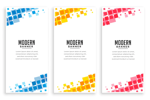 Free Vector | Modern business style mosaic banner set