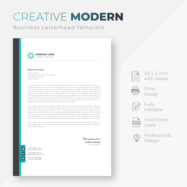 Free Vector | Modern company letterhead template