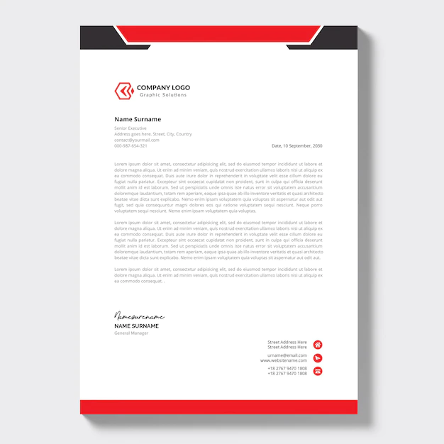 Free Vector | Modern company letterhead with professional design