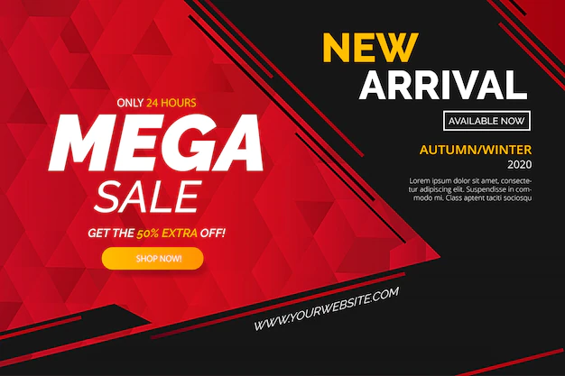 Free Vector | Modern mega sale banner template