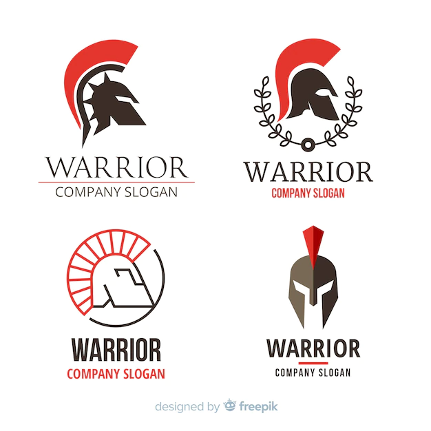Free Vector | Modern warrior sports logo collection