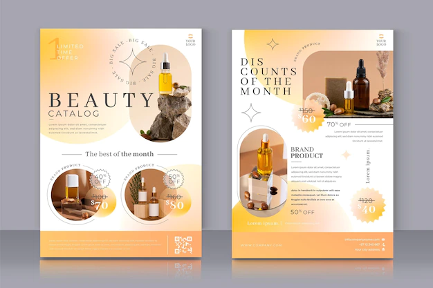 Free Vector | Monochromatic gradient beauty product catalog