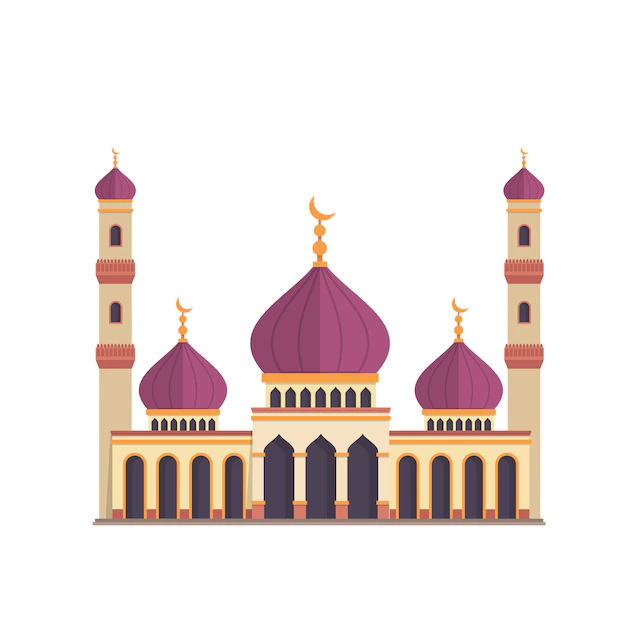 Free Vector | Mosque design on white background
