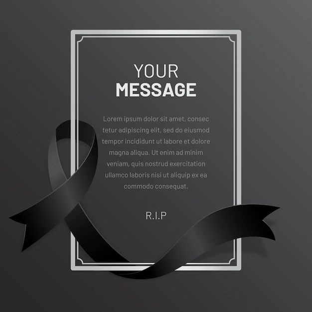 Free Vector | Mourning ribbon with frame