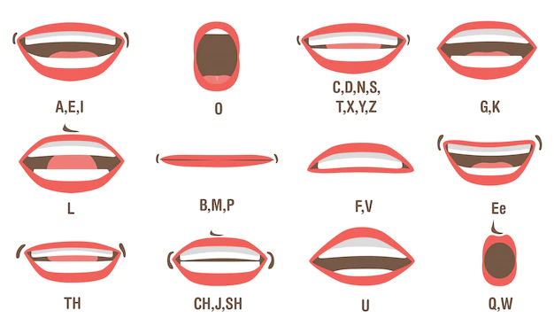 Free Vector | Mouth animation set
