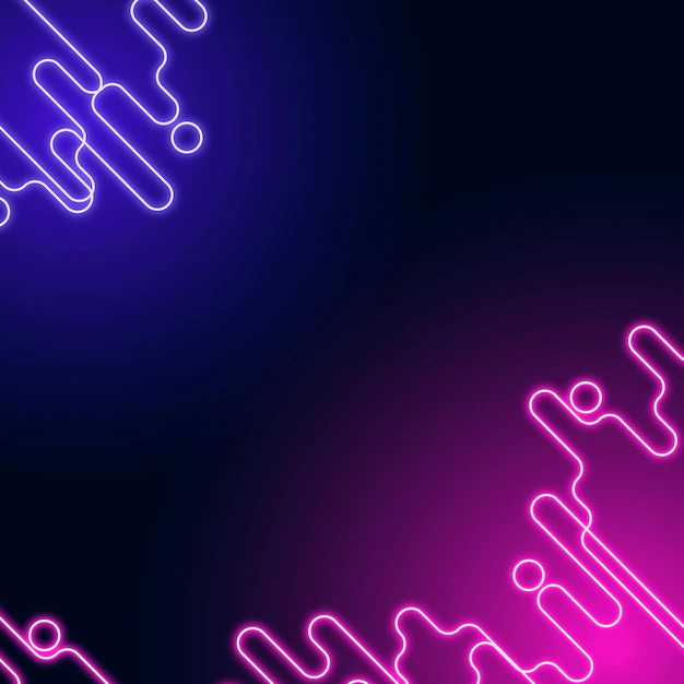 Free Vector | Neon abstract border on a squared dark purple
