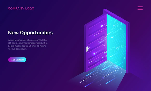 Free Vector | New opportunities isometric landing page banner
