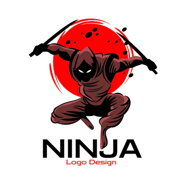 Free Vector | Ninja logo with different details