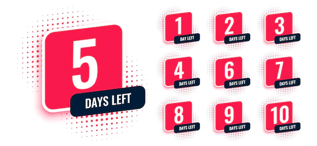 Free Vector | Number of days left countdown timer banners