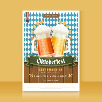 Free Vector | Oktoberfest poster in flat design