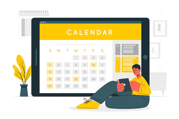 Free Vector | Online calendar concept illustration