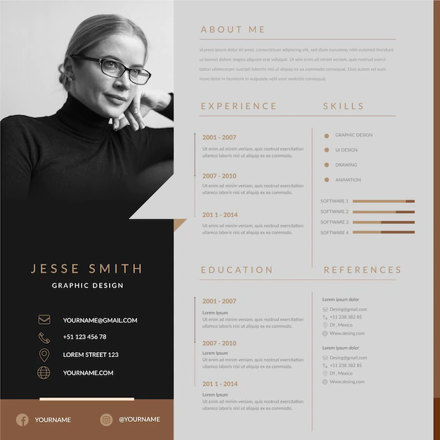 Free Vector | Online cv template with photo