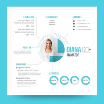 Free Vector | Online cv with photo