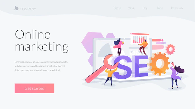 Free Vector | Online marketing landing page template