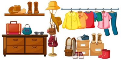 Free Vector | Outfit accessories object display