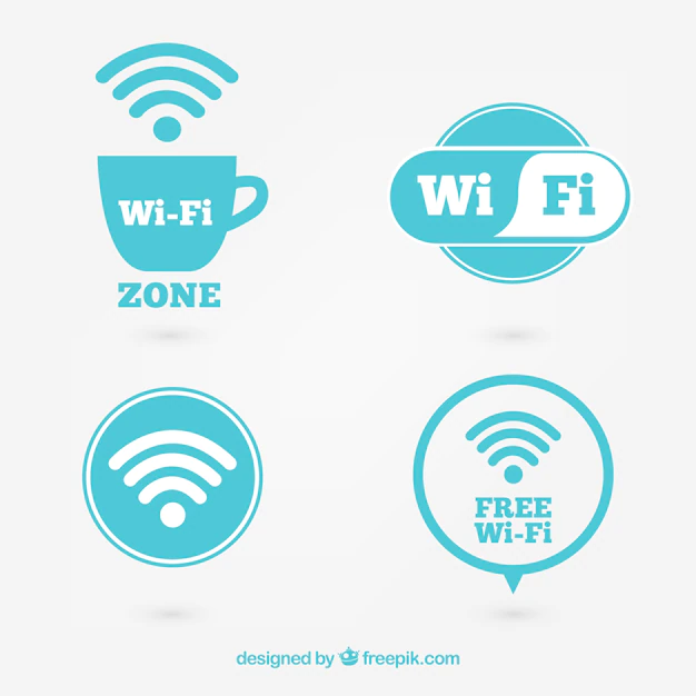 Free Vector | Pack de labels of wifi zone