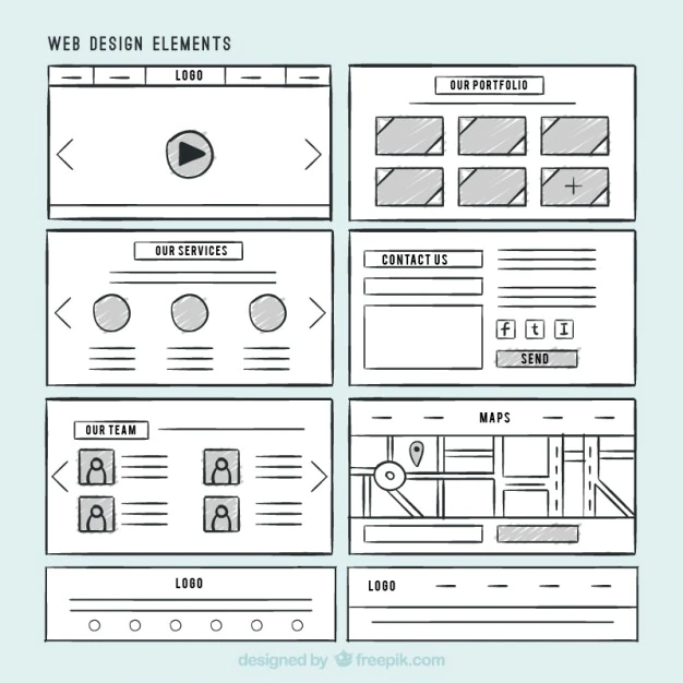 Free Vector | Pack of hand drawn website elements