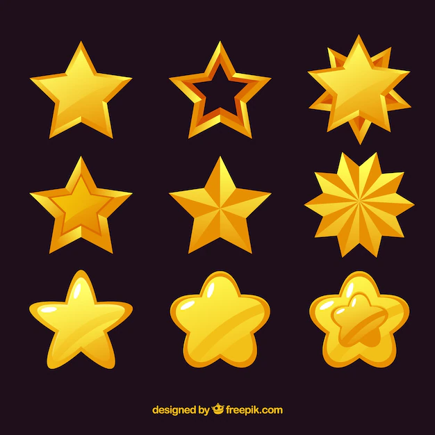 Free Vector | Pack of nine yellow stars