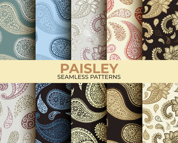 Free Vector | Paisley pattern collection