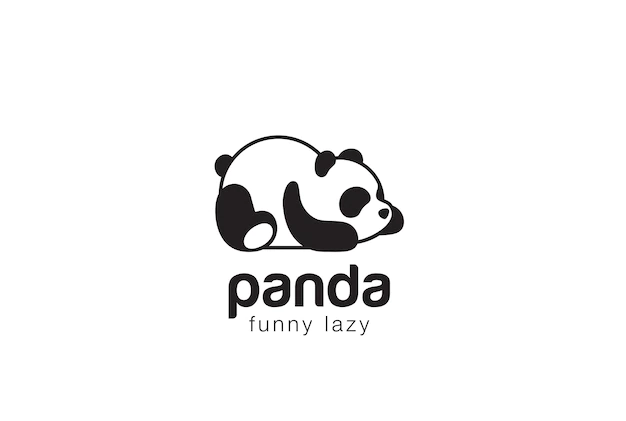 Free Vector | Panda bear silhouette logo design template.
funny lazy animal logotype concept icon.