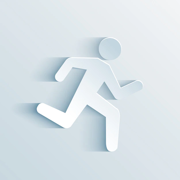 Free Vector | Paper man running sign vector illustration