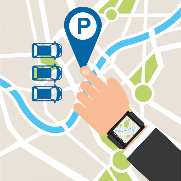 Free Vector | Parking service, touch map