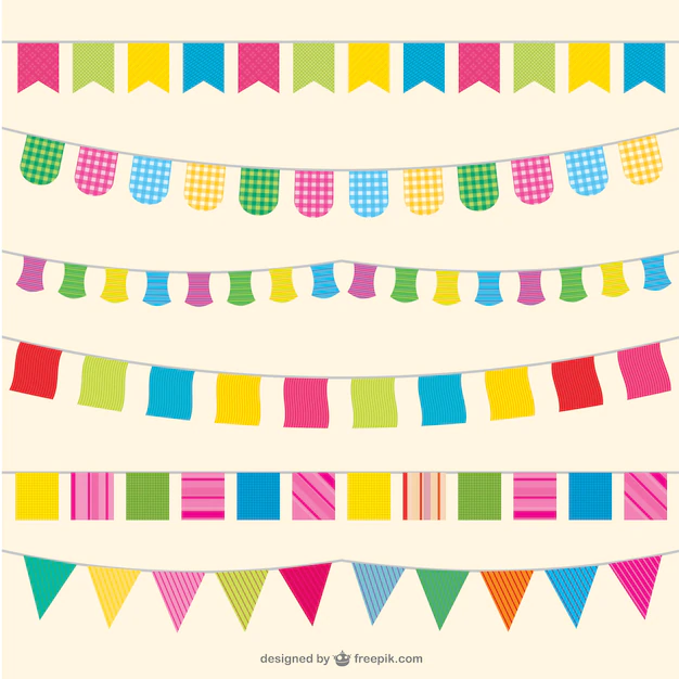 Free Vector | Party flags illustration