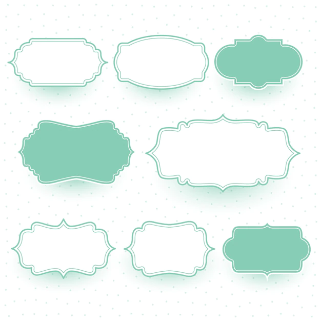 Free Vector | Pastel colors wedding label frames set