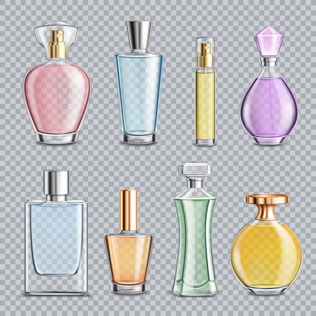 Free Vector | Perfume glass bottles transparent