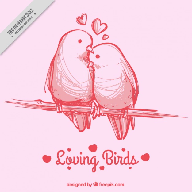 Free Vector | Pink background with hand-drawn birds