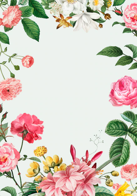 Free Vector | Pink floral frame