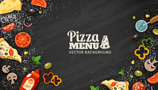 Free Vector | Pizza menu chalkboard background