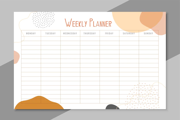 Free Vector | Planner template for one week