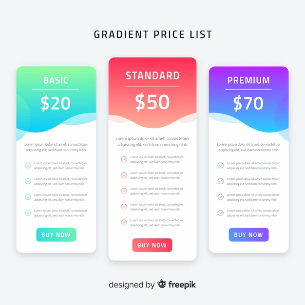 Free Vector | Price list collection