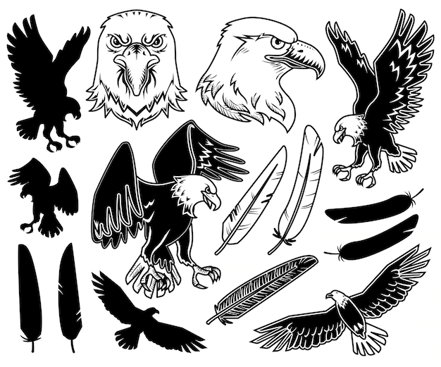 Free Vector | Prints of eagle