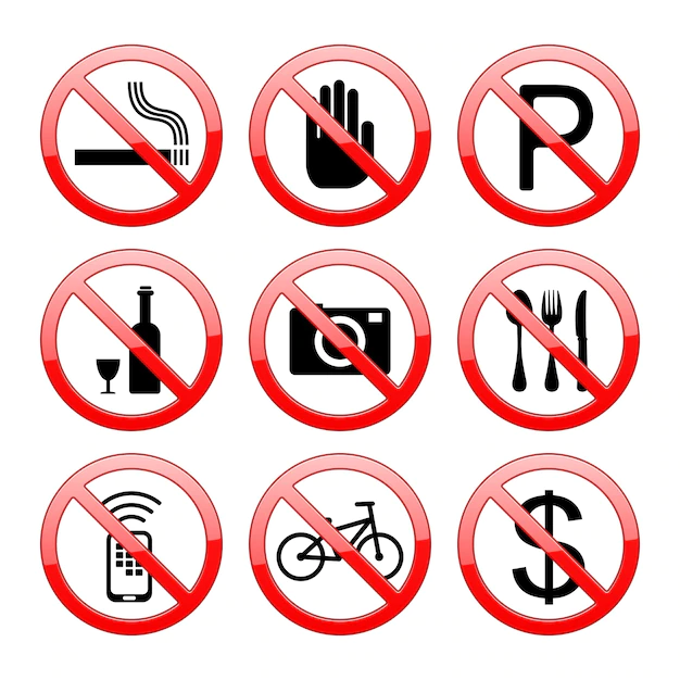 Free Vector | Prohibited sign set