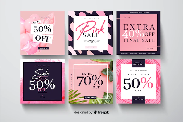 Free Vector | Promotion square banner collectio