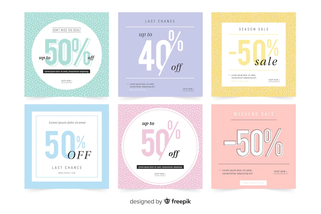 Free Vector | Promotion square banner collection