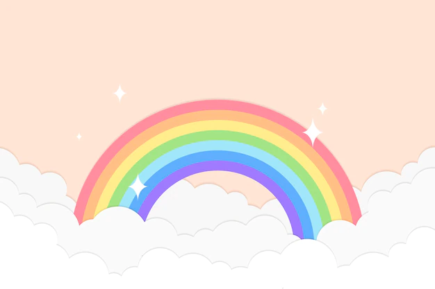Free Vector | Rainbow background, pastel paper cut style vector
