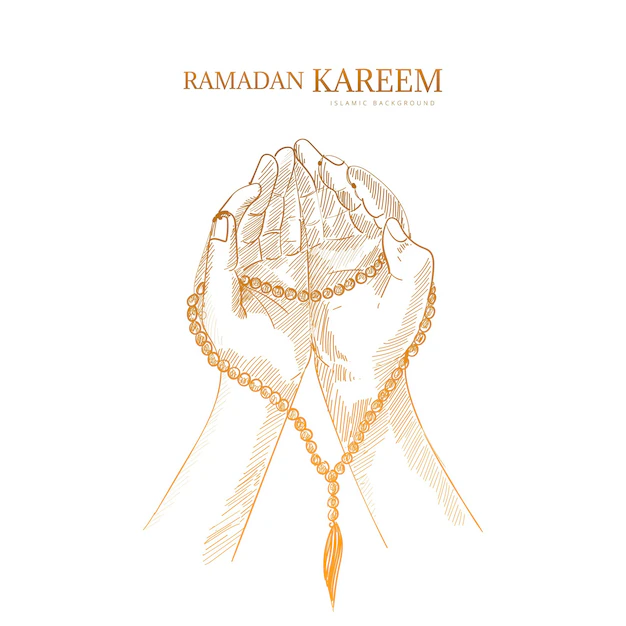 Free Vector | Ramadan kareem greeting card hand draw sketch background