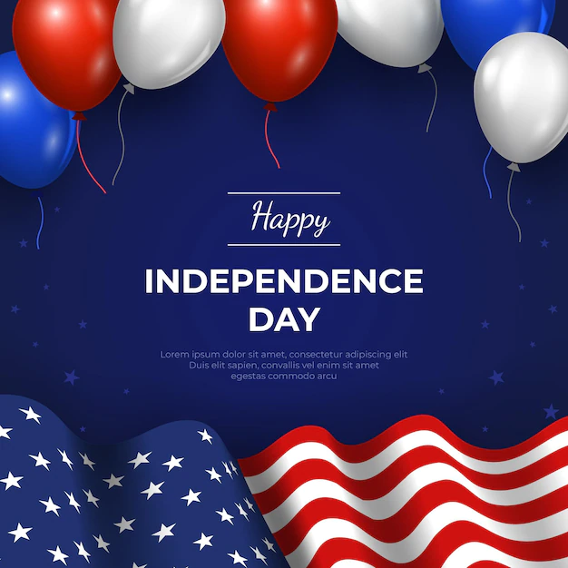 Free Vector | Realistic 4th of july independence day illustration