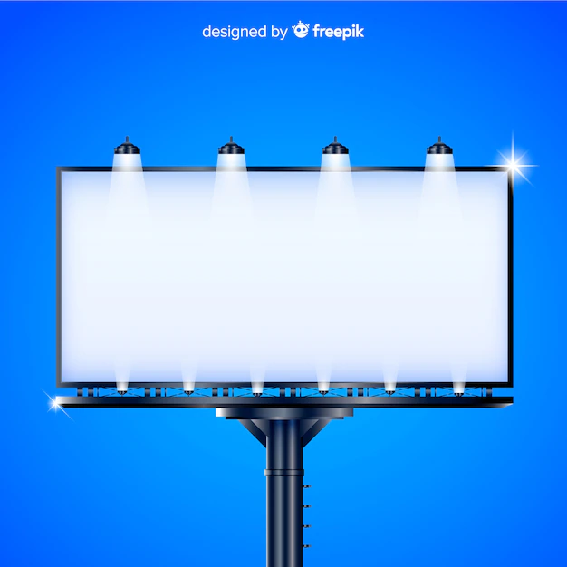 Free Vector | Realistic billboard with lights outdoors