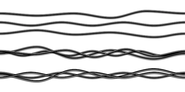 Free Vector | Realistic black electricity cables isolated on white