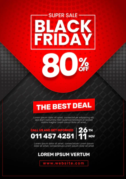 Free Vector | Realistic black friday vertical poster template