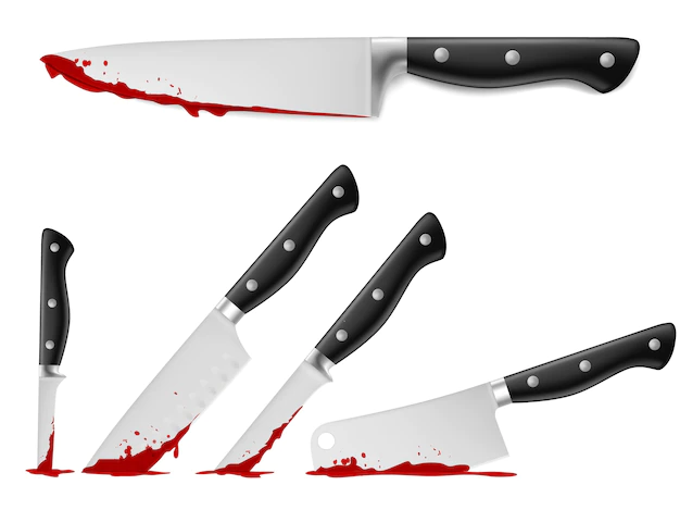 Free Vector | Realistic bloody knife collection